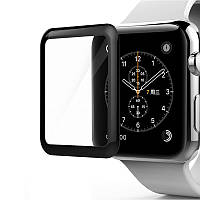 Защитная пленка для Apple Watch 38mm, 3D, на весь дисплей, черная, без упаковки, без салфеток