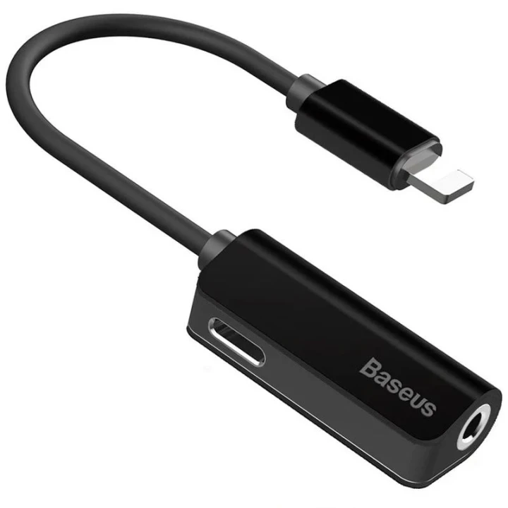 Перехідник адаптер Baseus L32 Lightning to 3.5 mm Black (CALL32-01), фото 1