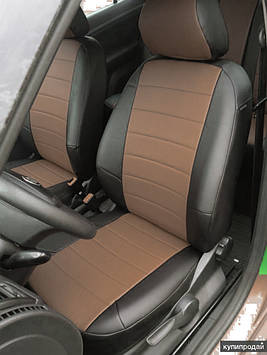 Чохли на сидіння Хюндай Акцент (Hyundai Accent) (модельні, окремий підголовник) Чорно-коричневий