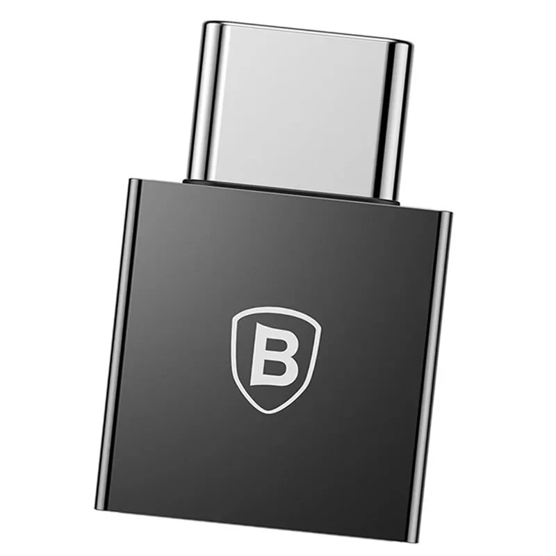 Адаптер OTG-переходник Baseus Exquisite Type-C Male to USB Female Adapter Converter Black (CATJQ-B01), фото 1