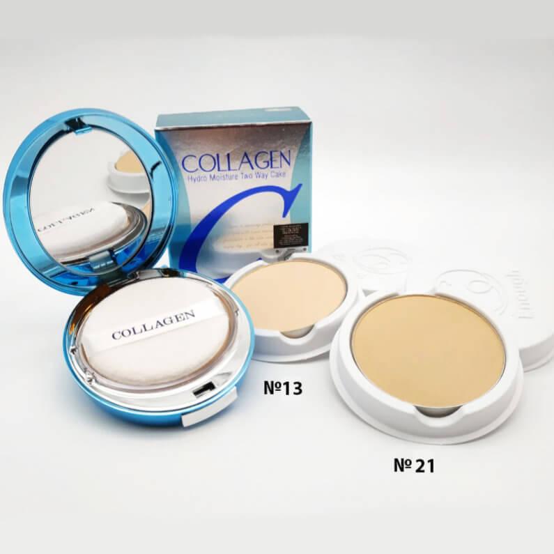 Увлажняющая компактная пудра с коллагеном + запаска Enough Collagen Two way Cake (Including Refill) 13g+13g