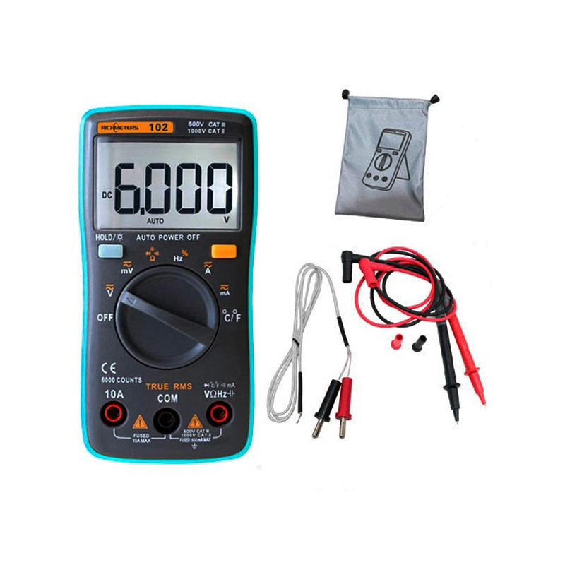 Мультиметр цифровий RICHMETERS RM102 ZT102 AN8002, автовибір, True RMS