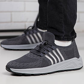 Літні чоловічі кросівки сітка сірі