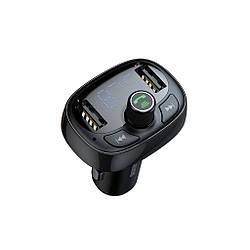 Автомобільний зарядний пристрій з FM-модулятором Baseus T-Typed MP3 Car Charger Black (CCALL-TM01)