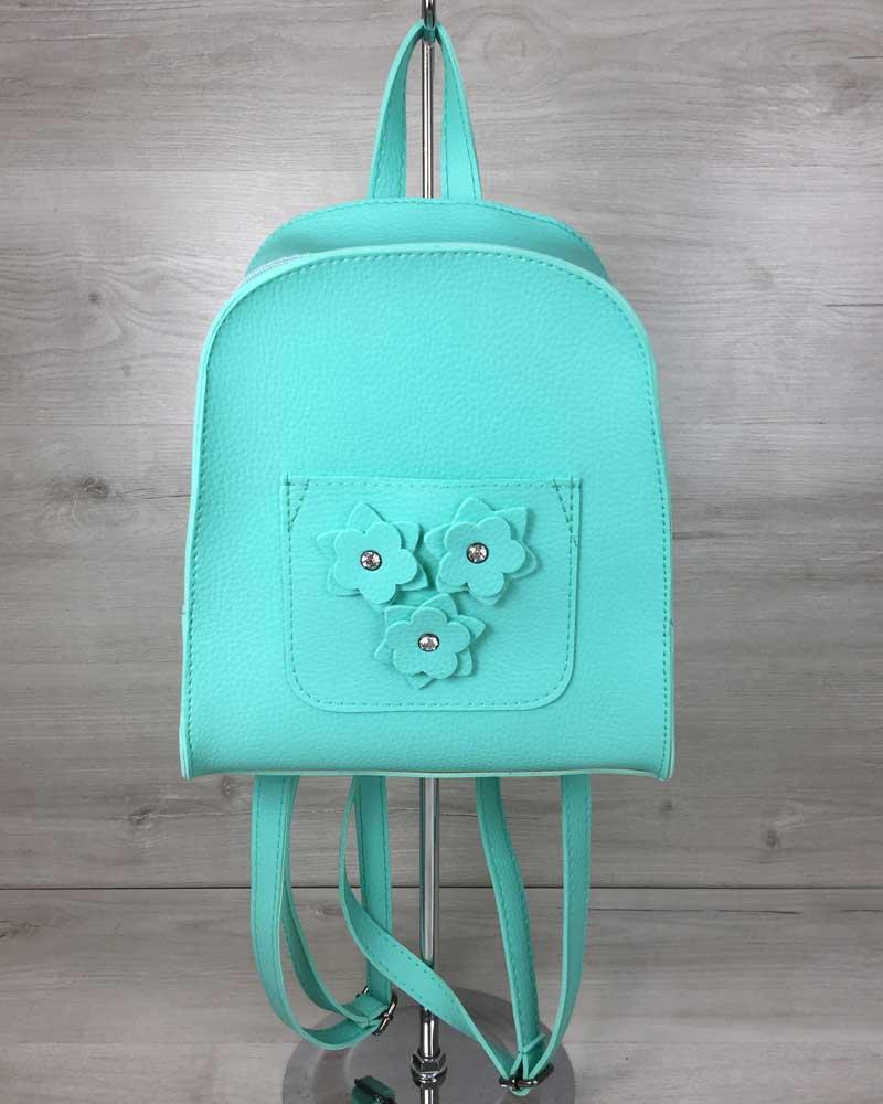 Жіночий рюкзак Квіти м'ятного кольору