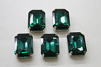 Пришивные стразы в цапах.13х18мм. Цвет Green Zircon