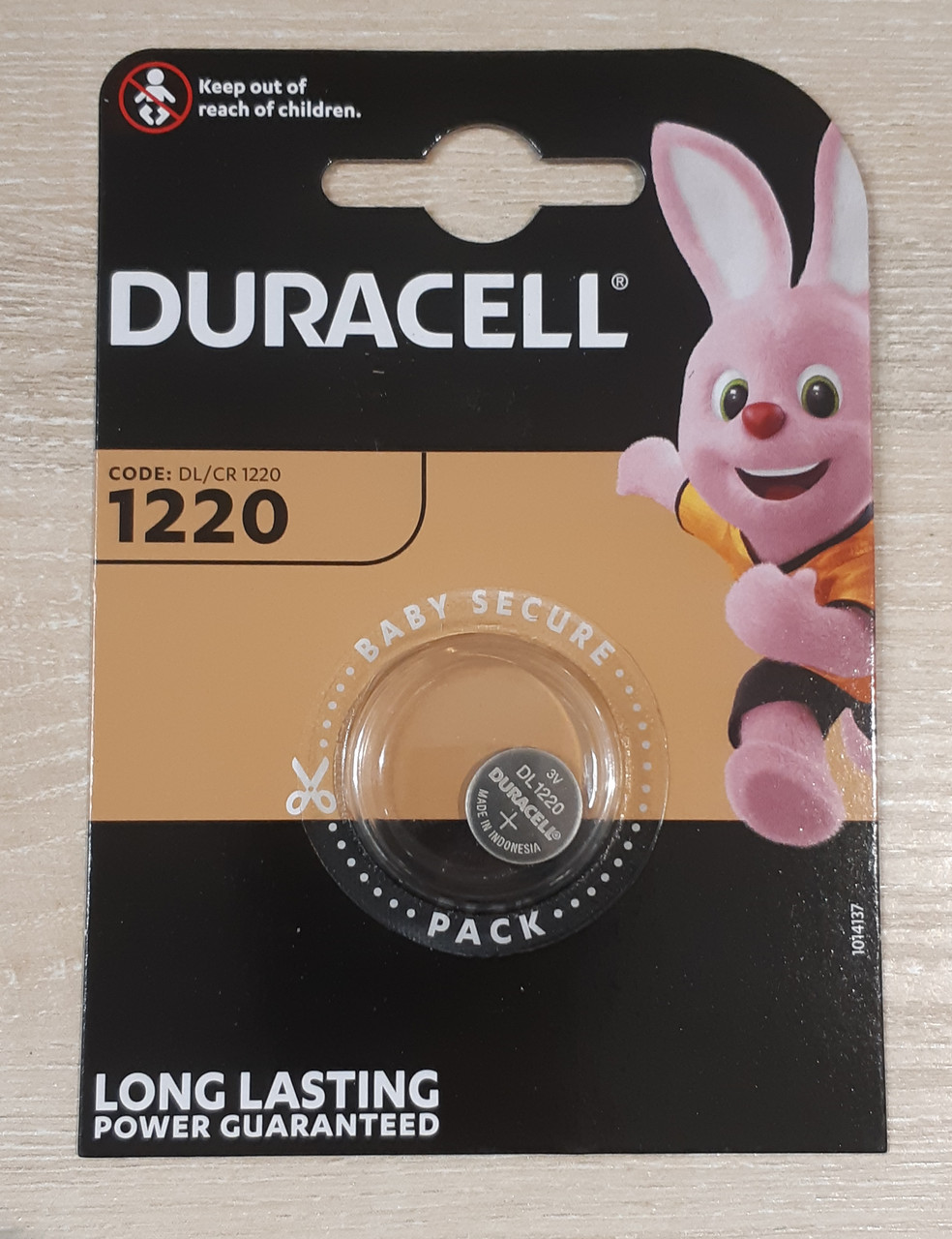 Дискова батарейка DURACELL Cell Lithium 3V CR1220