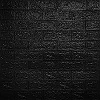 3Д-панели Черный кирпич ПВХ самоклеющиеся мягкие панели для стен декоративные 3D кирпичи 700x770x3 мм (19-3мм)