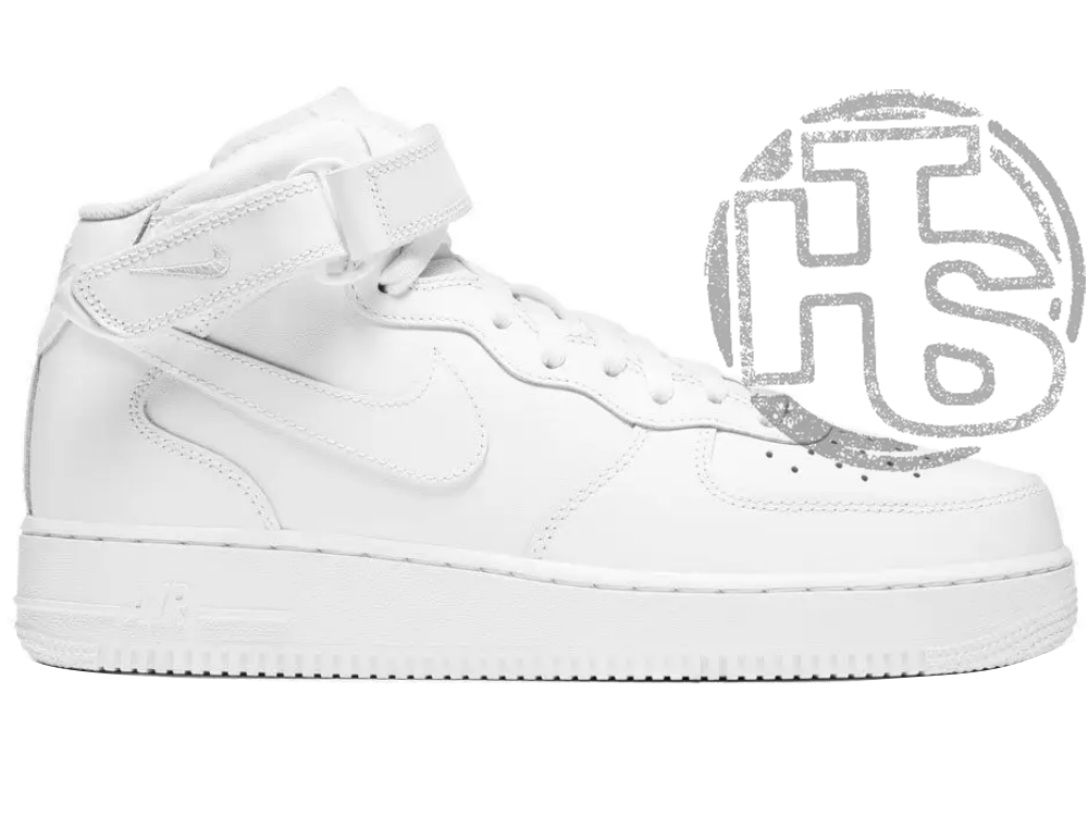 Чоловічі кросівки Nike Air Force 1 Mid Leather Triple White ALL00831