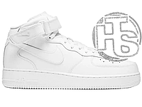 Мужские кроссовки Nike Air Force 1 Mid Leather Triple White ALL00831