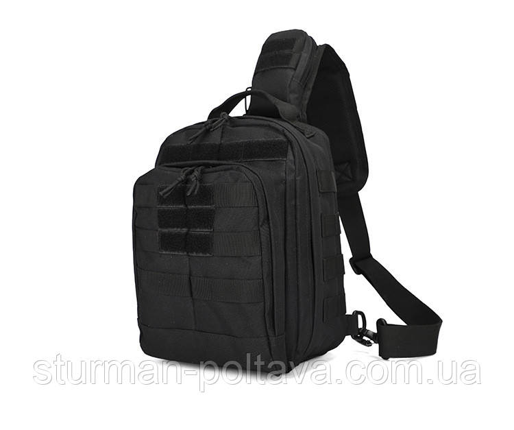 Сумка тактична однолямкова MOLLE ADVANCED TACTICAL BAG чорна, фото 1