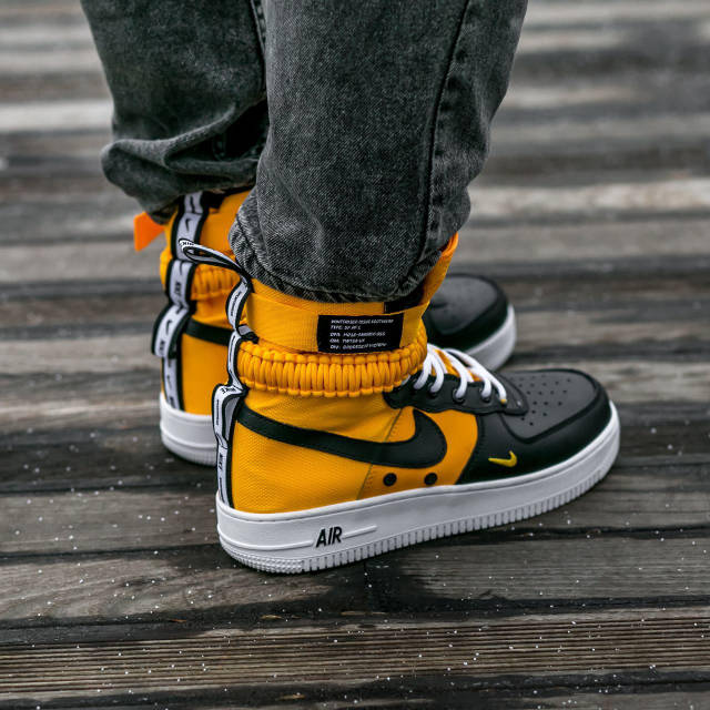 nike air force 1 high orange and black