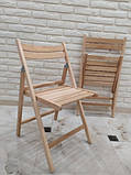 Складаний стілець зі спинкою туристичний, для пікніка, дачі (дерев'яний, світлий), фото 2