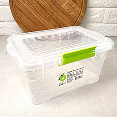 Пластиковий контейнер для зберігання їжі 0.8л з відкидною кришкою Модерн Бокс, фото 3