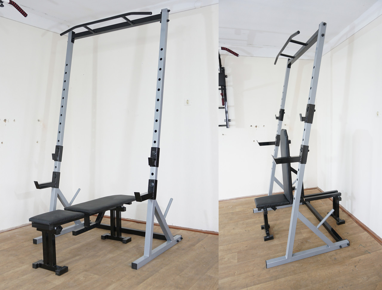 Лавка + Стійки з турніком Combo 3в1 SteelBase 220 GREY, фото 1