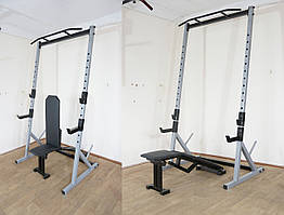 Лавка + Стійки з турніком Combo 3в1 SilverFit 220 GREY