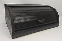 Хлібниця дерев яна ручної роботи Чорна з бука | Натуральне дерево, лакована зовні, 37×27×17 см