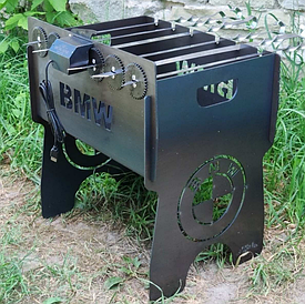 Мангал на 10  шампурів  з індивідуальною гравіюванням і вбудованим мотором Шашличниця