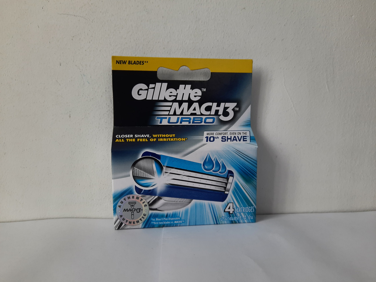 Касети для гоління чоловічі Gillette Mach3 Turbo 4 шт (Жилет Мак 3 турбо оригінал)