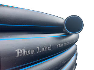 Поліетиленова труба 32-діаметр (перевалена, первинна) BLUE LABEL PE100 2,4м. 12-атм.