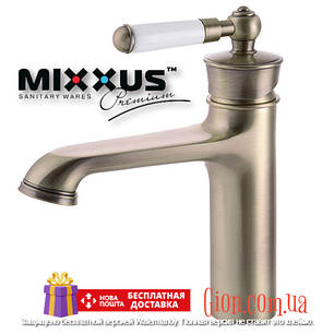 Змішувач для умивальника Mixxus Vintage 001-A Бронзовий, фото 3