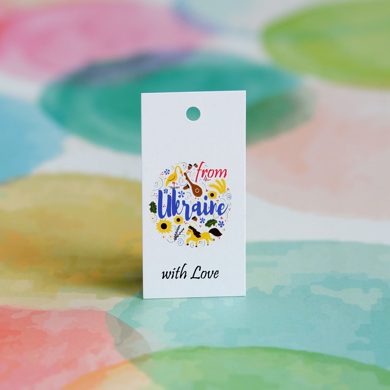 Бирка зроблена в Україні, 30х50мм, 100 шт Орнамент, фото 1