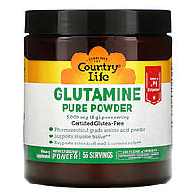Чистий глутамін Country Life "Glutamine Pure Powder" у порошку, 5000 мг (275 г)