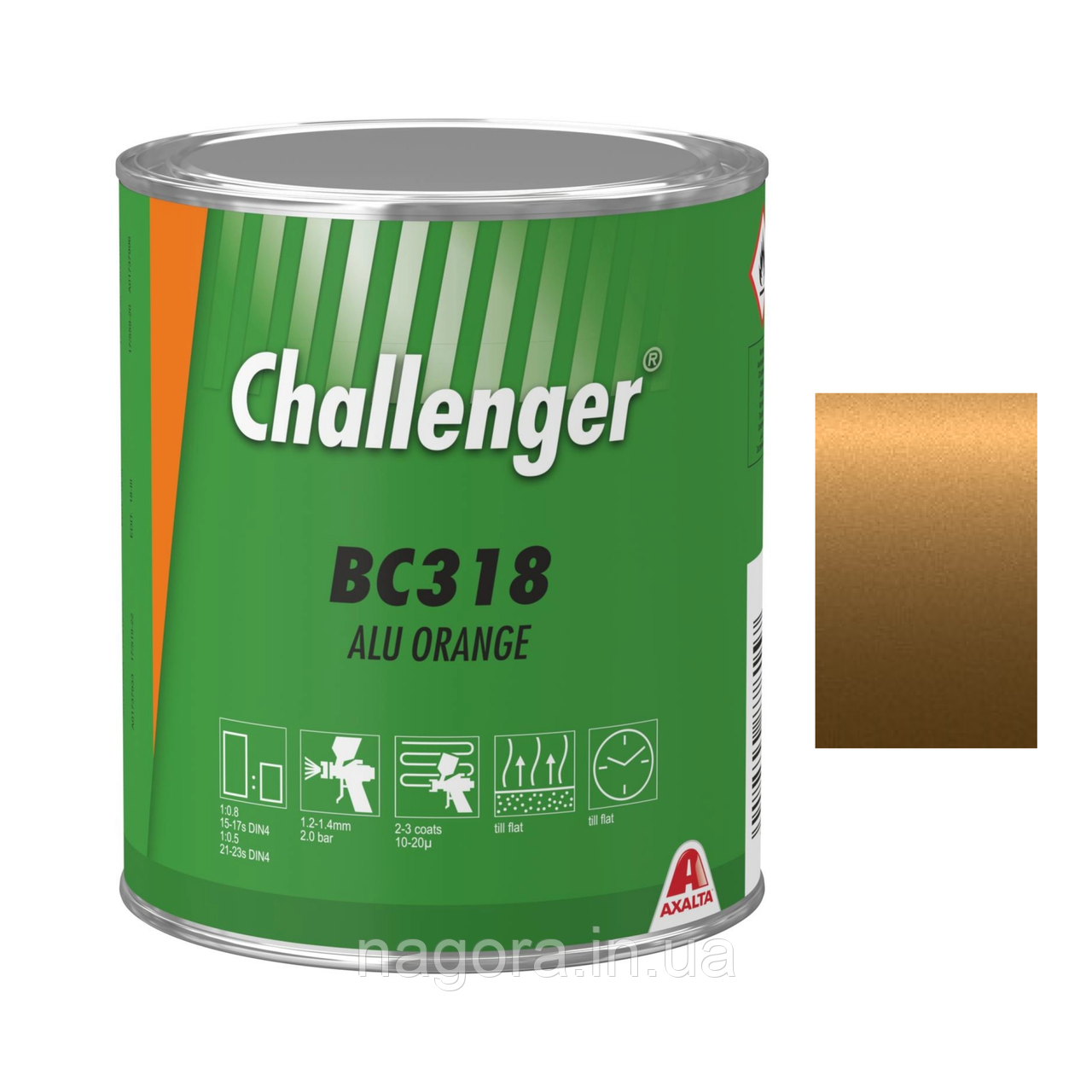 Базове покриття Challenger Basecoat BC318 Alu Orange (1л)
