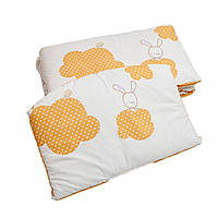 Бампер- защита в детскую кроватку, Горошки оранжевые