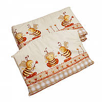 Бампер-захист у дитяче ліжечко,Бджілки, бежевий