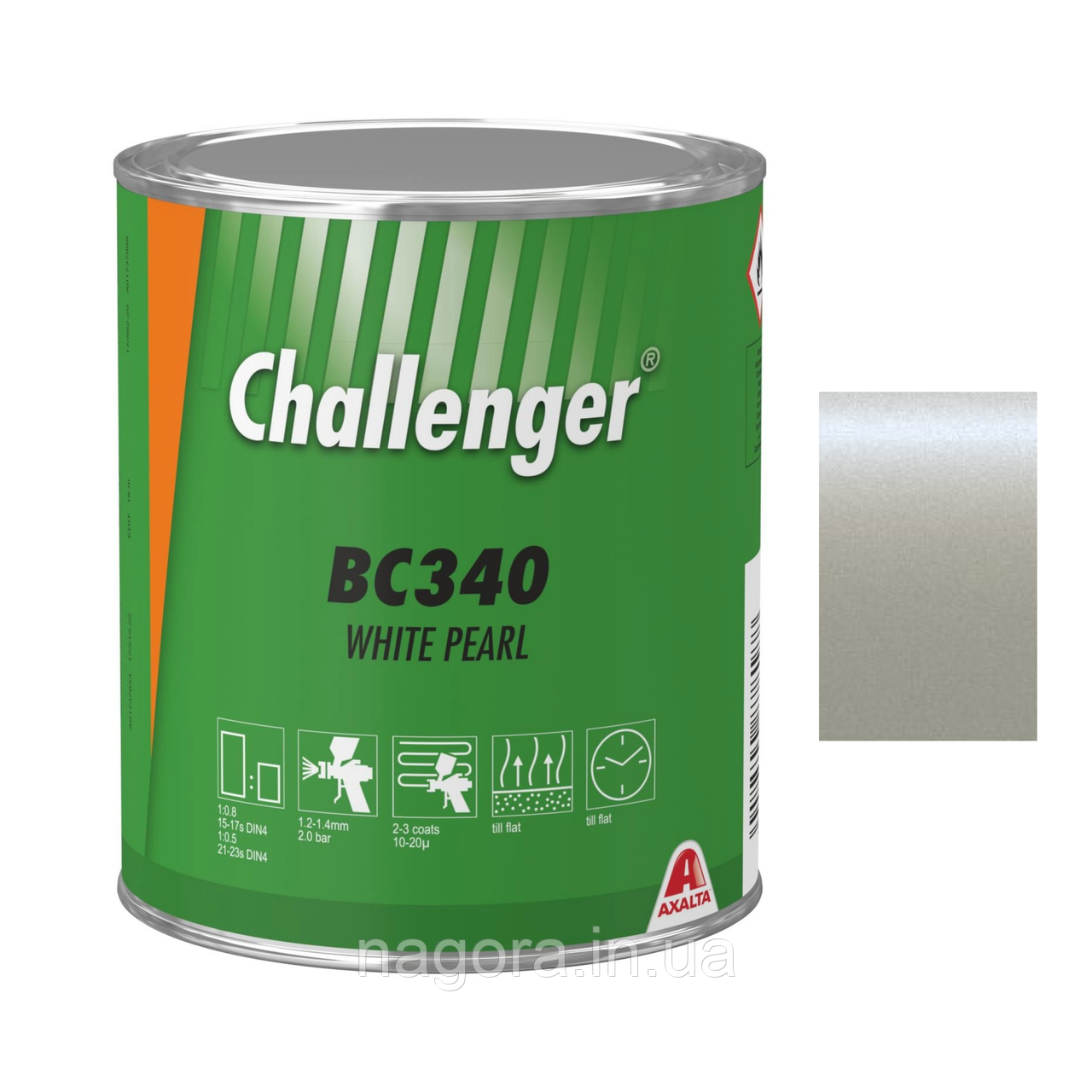 Базове покриття Challenger Basecoat BC340 White Pearl (1л)