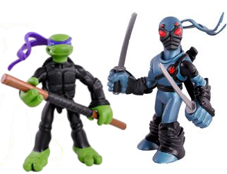 Набір міні-фігурок Донателло і Foot Ninja - Donatello and Foot Tech Ninja, 4Kids, 7СМ, Playmates