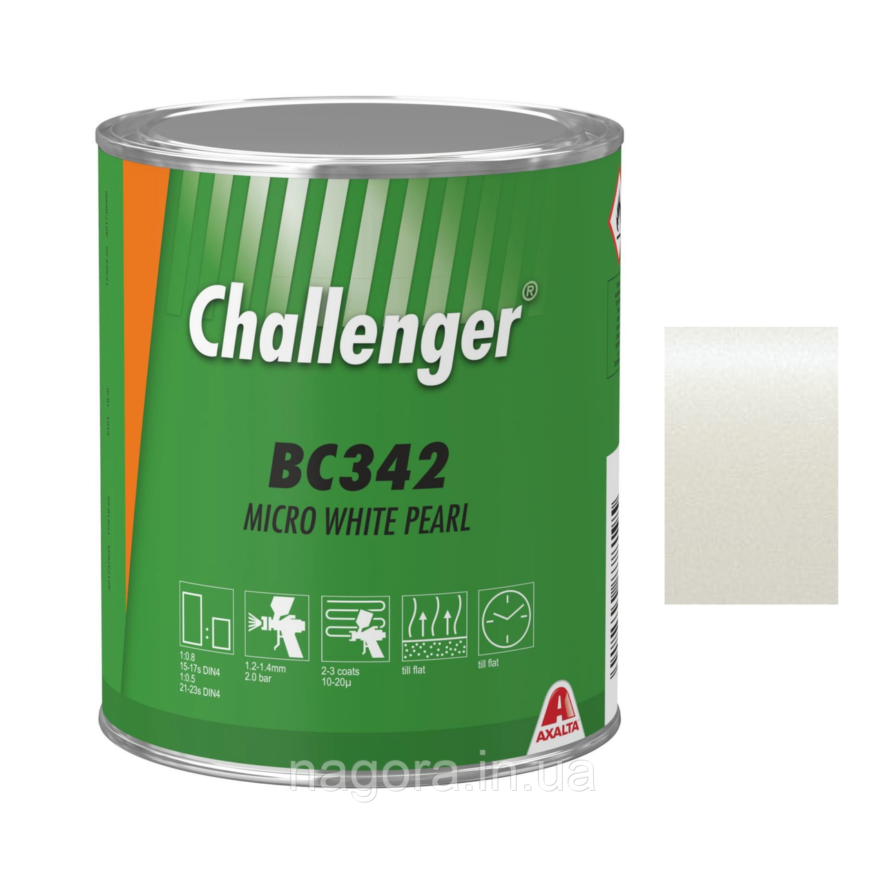 Базове покриття Challenger Basecoat BC342 Micro White Pearl (1л)