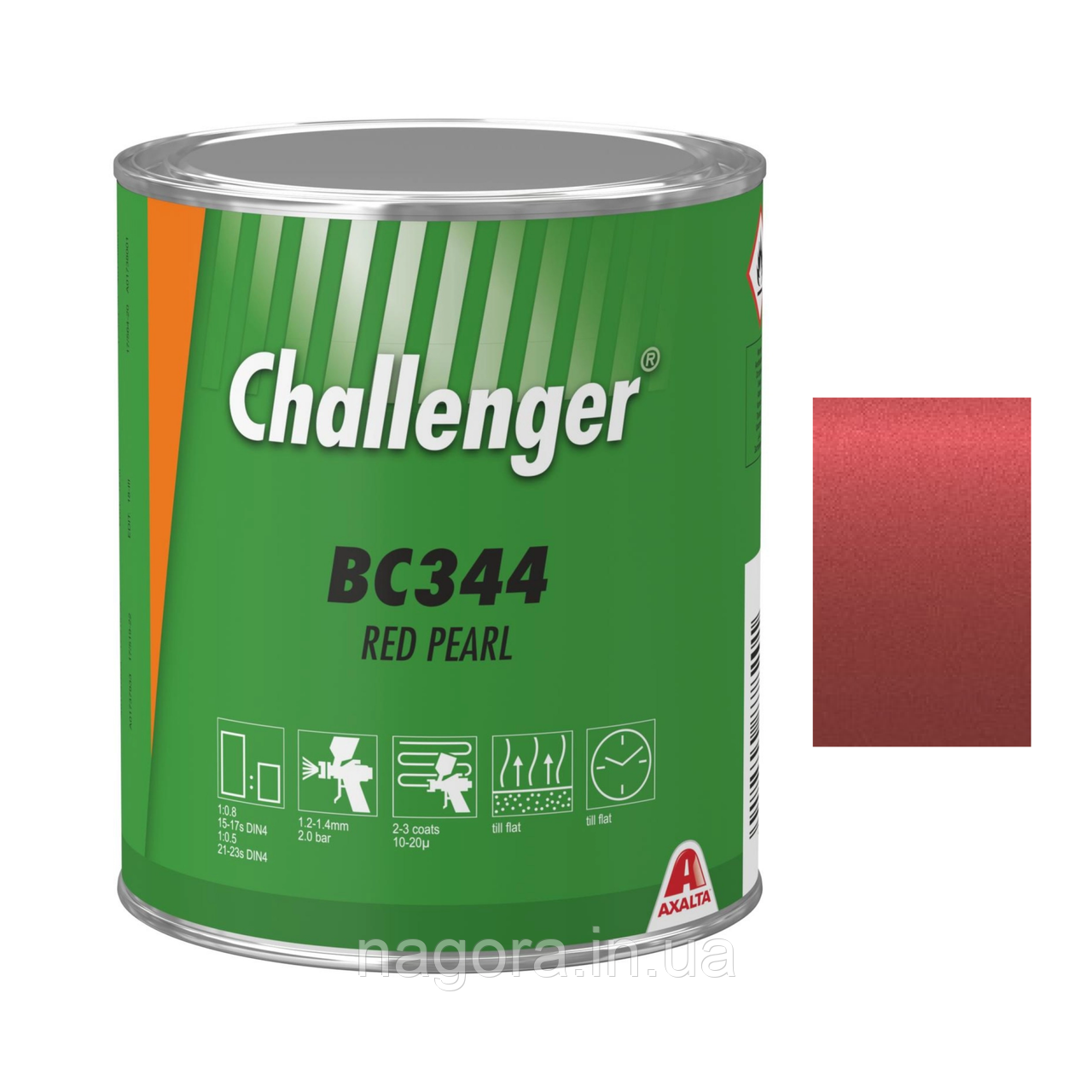 Базове покриття Challenger Basecoat BC344 Red Pearl (1л)
