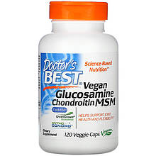 Веганський глюкозамін і хондроїтин з МСМ, Doctor's Best "Vegan Glucosamine Chondroitin MSM" (120 капсул)