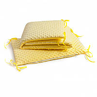 Бампер защита в детскую кроватку, мягкая ткань Минки желтый