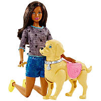 Кукла Барби Прогулка со щенком брюнетка Barbie Doll Walk And Potty Pup