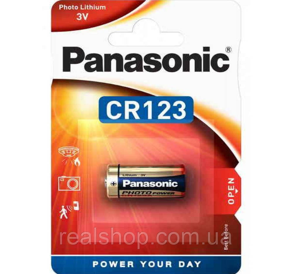Батарейка літієва Panasonic CR123, 3V (CR-123AL/1BP)
