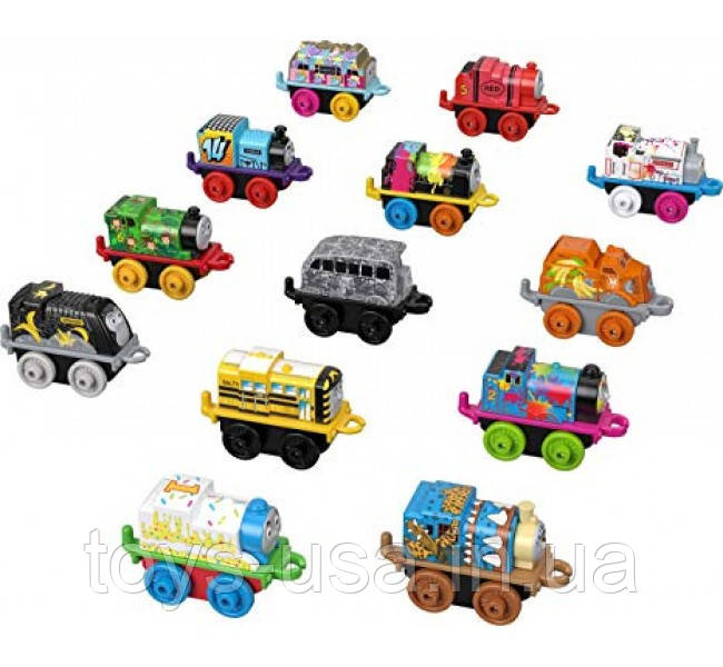 Мини паровозики томас Fisher-Price 13 шт Thomas Friends MINIS Surprise Cargo Pack - фото 1 - id-p930464554