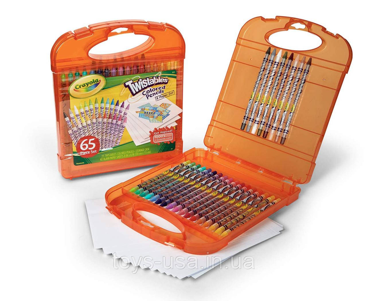 Викручуються олівці Crayola Twistables 25 шт і папір у зручному кейсі, фото 1