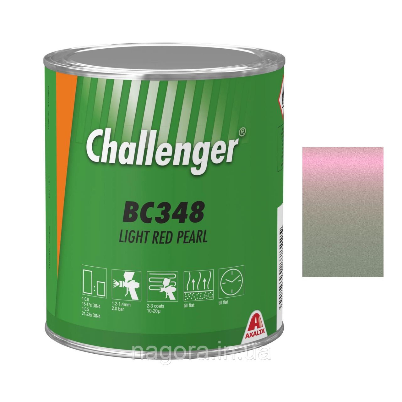 Базове покриття Challenger Basecoat BC348 Light Red Pearl (1л)