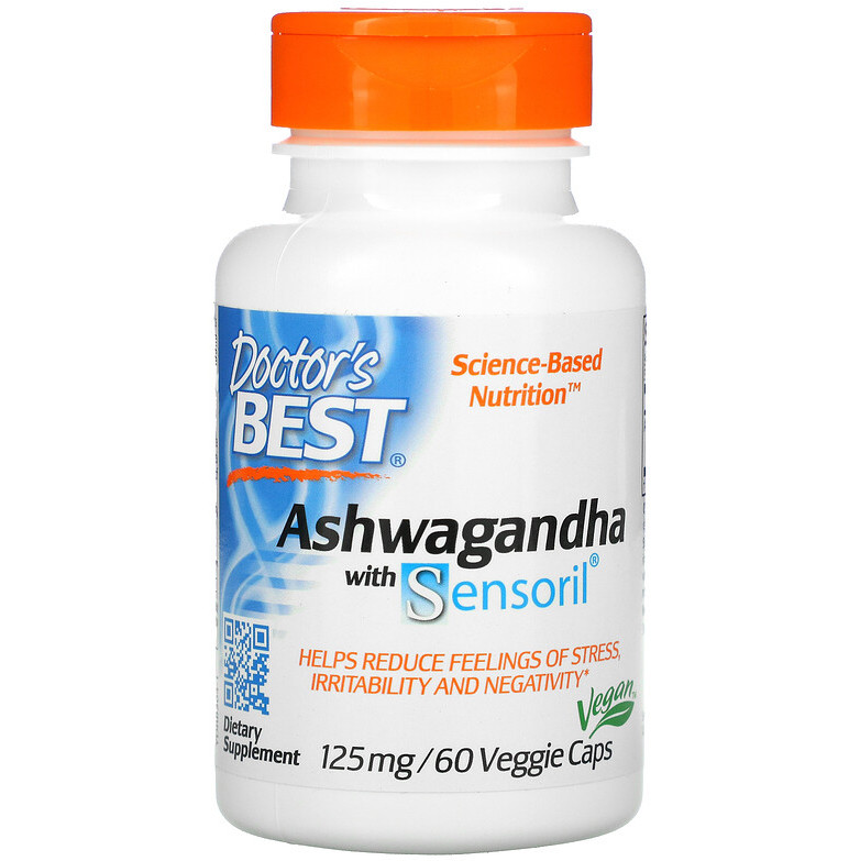 Ашвагандха із сенсорилом Doctor's Best "Ashwagandha with Sensoril" 125 мг (60 капсул)