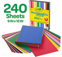 Crayola цветная двухсторонняя бумага крайола 240 листов Construction Paper 240 Pieces 12 цветов