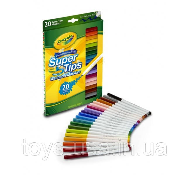 Фломастери Crayola 20 Ct Washable Super Tip Markers