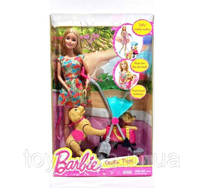 Ігровий набір Барбі з собаками на прогулянці Barbie Strollin Pups Playset, фото 1