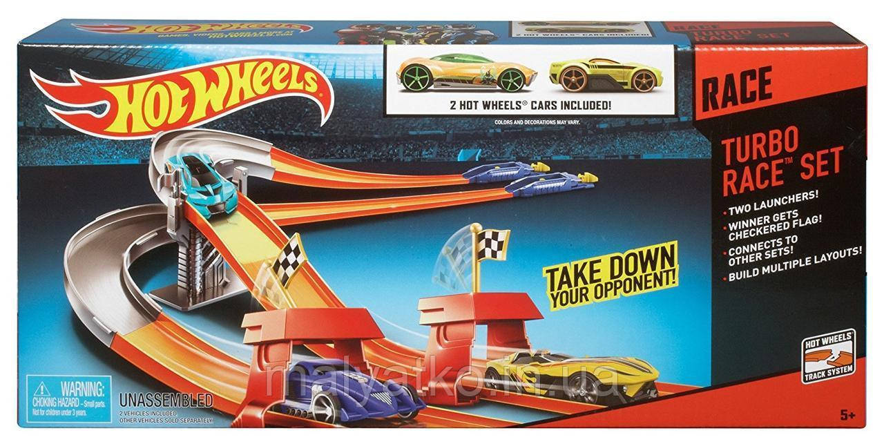 Трек хот вілс Turbo Race Set з 2 автомобілями Hot whttls mattel fpv64