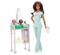 Кукла барби детский доктор педиатр мулатка брюнетка Barbie Baby Doctor