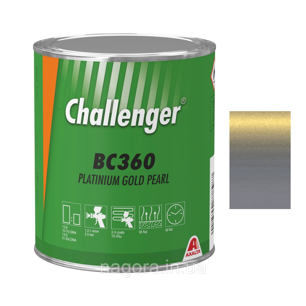 Базове покриття Challenger Basecoat BC360 Platinium Gold Pearl (1л)