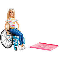 Барби Barbie Fashionistas Doll Blonde with Rolling Wheelchair and Ramp