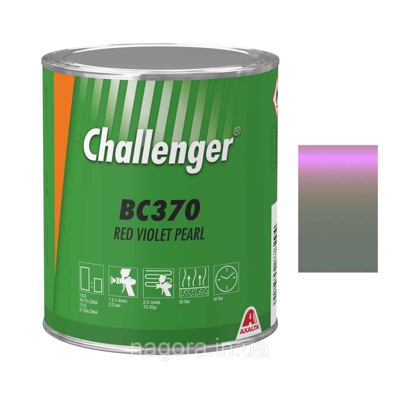 Базове покриття Challenger Basecoat BC370 Red Violet Pearl (1л), фото 1